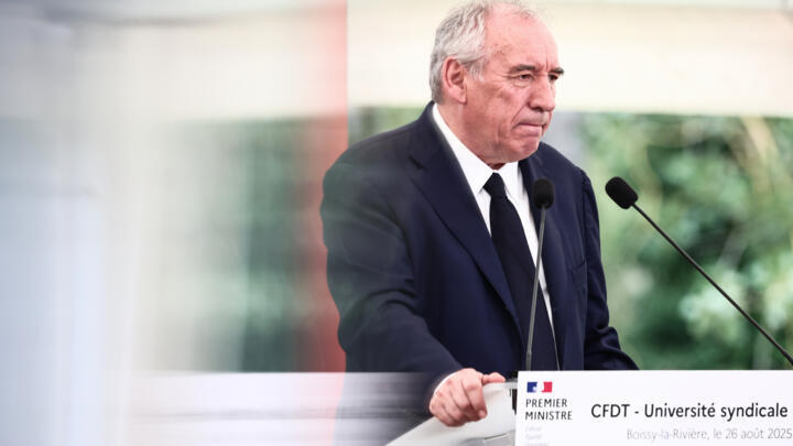 Le Premier ministre François Bayrou le 26 août 2025, à Boissy-la-Rivière, dans l'Essonne