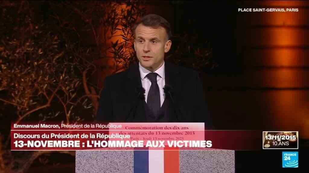 Dix ans du 13-Novembre : Emmanuel Macron décrit la douleur "insensée, injuste" des victimes