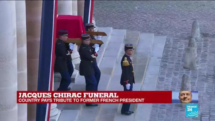 Jacques Chirac's coffin is taken from the Invalides