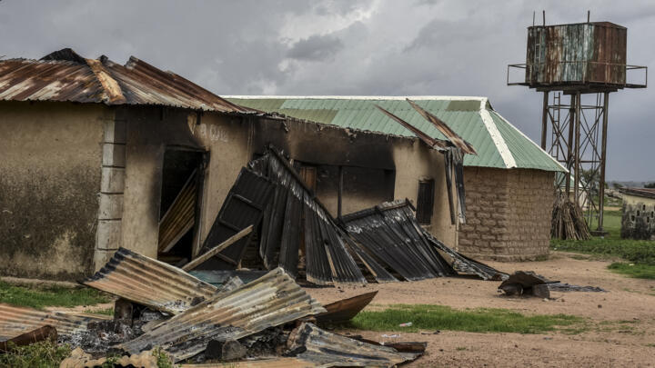 A burned house is seen following an attack in Mangu, in Nigeria’s Plateau State, May 20, 2023.