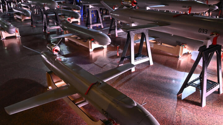 This photograph shows the first batch of Ukrainian made drone missiles "Peklo" (Hell) delivered to the Defence Forces of Ukraine in Kyiv on December 6, 2024, amid the Russian invasion of Ukraine.