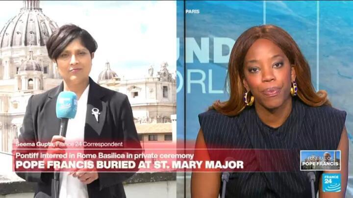 Why will Pope Francis be buried in the Santa Maria Maggiore church?