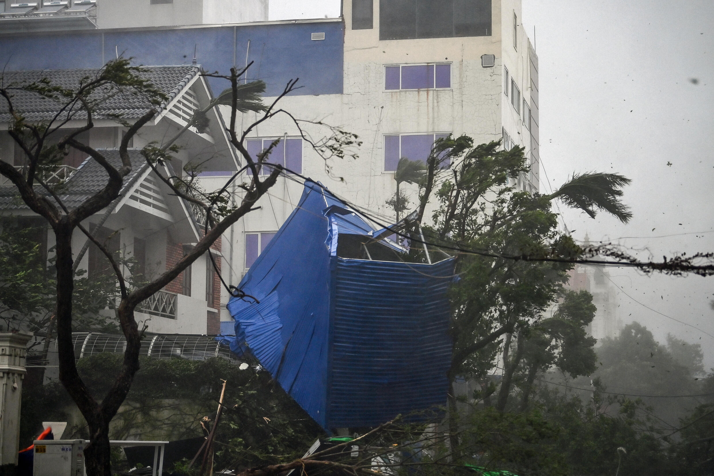 Les dégâts provoqués par le passage du typhon Yago à Hai Phong, le 7 septembre 2024 au Vietnam