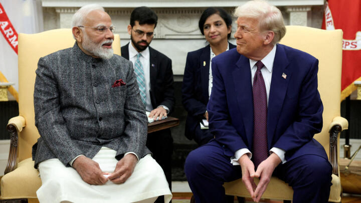 US President Donald Trump meets with Indian Prime Minister Narendra Modi at the White House on February 13, 2025