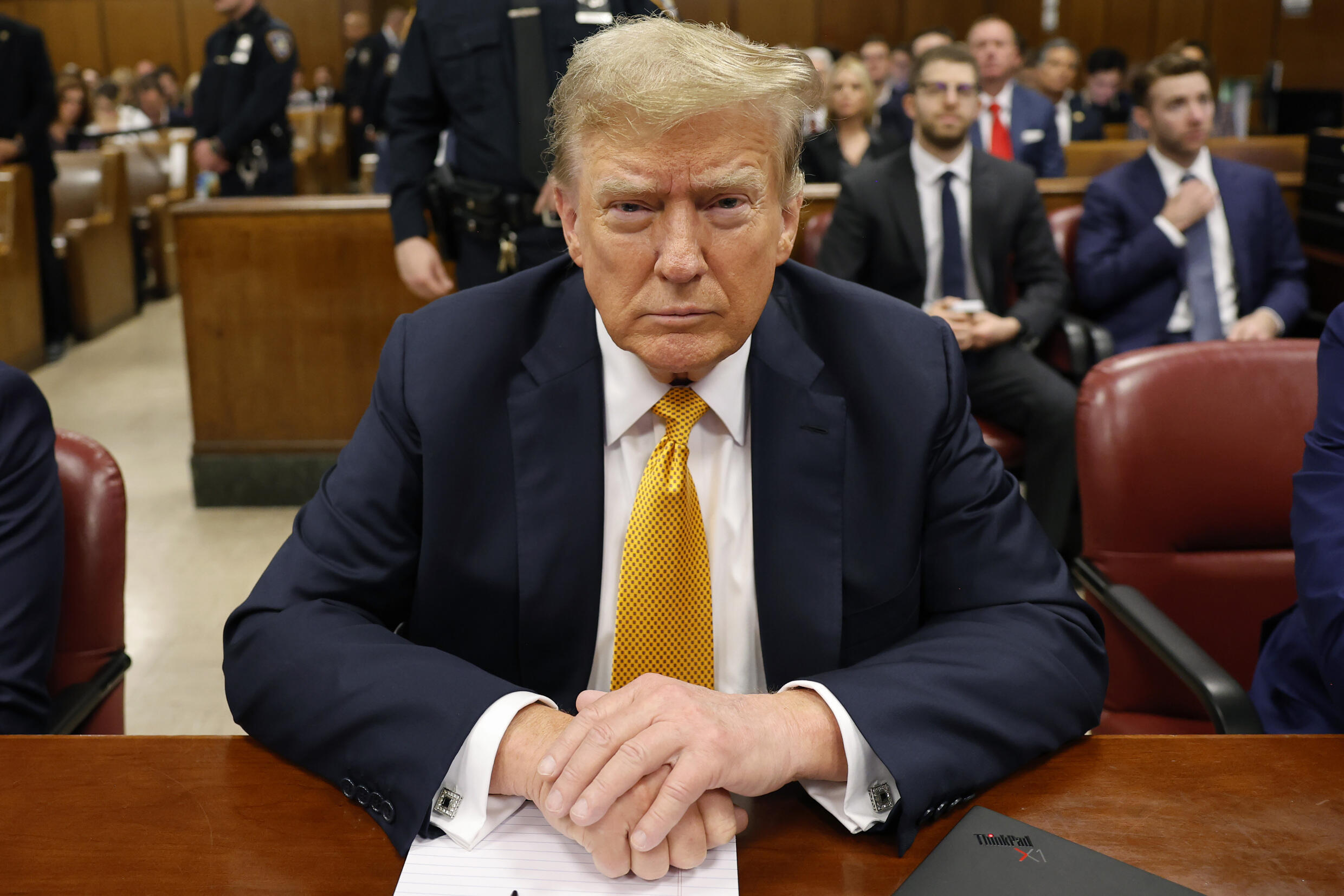 L'ancien président américain Donald Trump au tribunal pénal de Manhattan, le 21 mai 2024 à New York