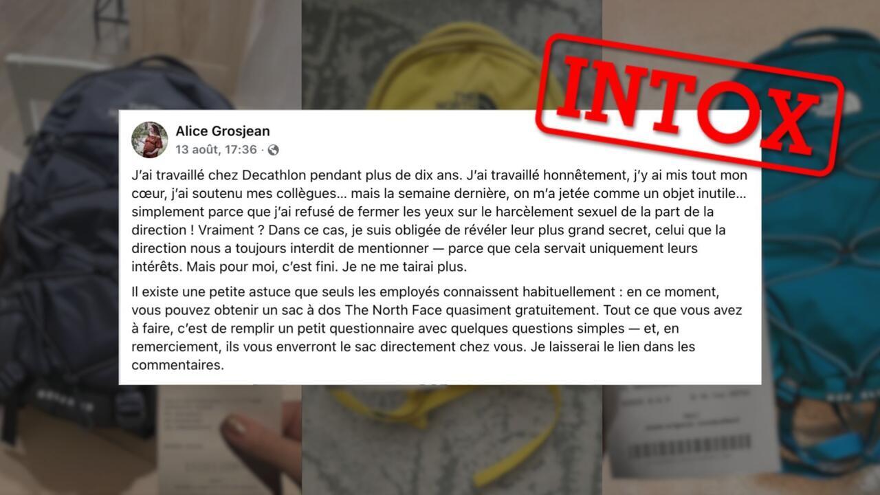 Non, Decathlon ne propose pas de sacs The North Face à 2 euros