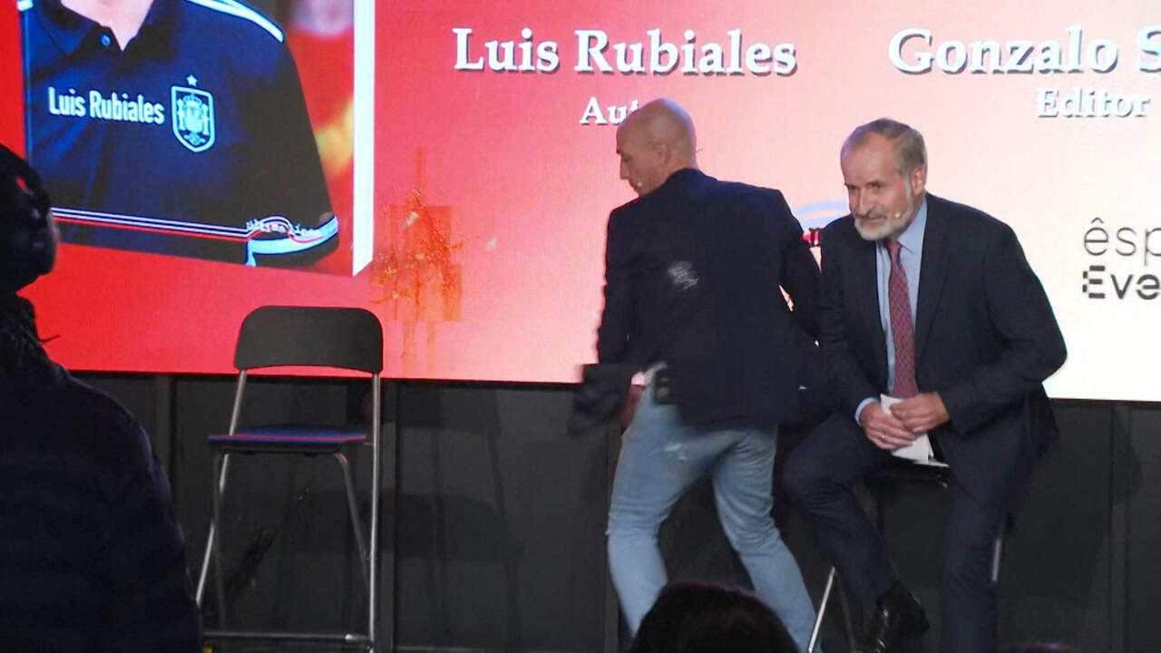 Spain's disgraced former football boss Rubiales egged by uncle at book presentation