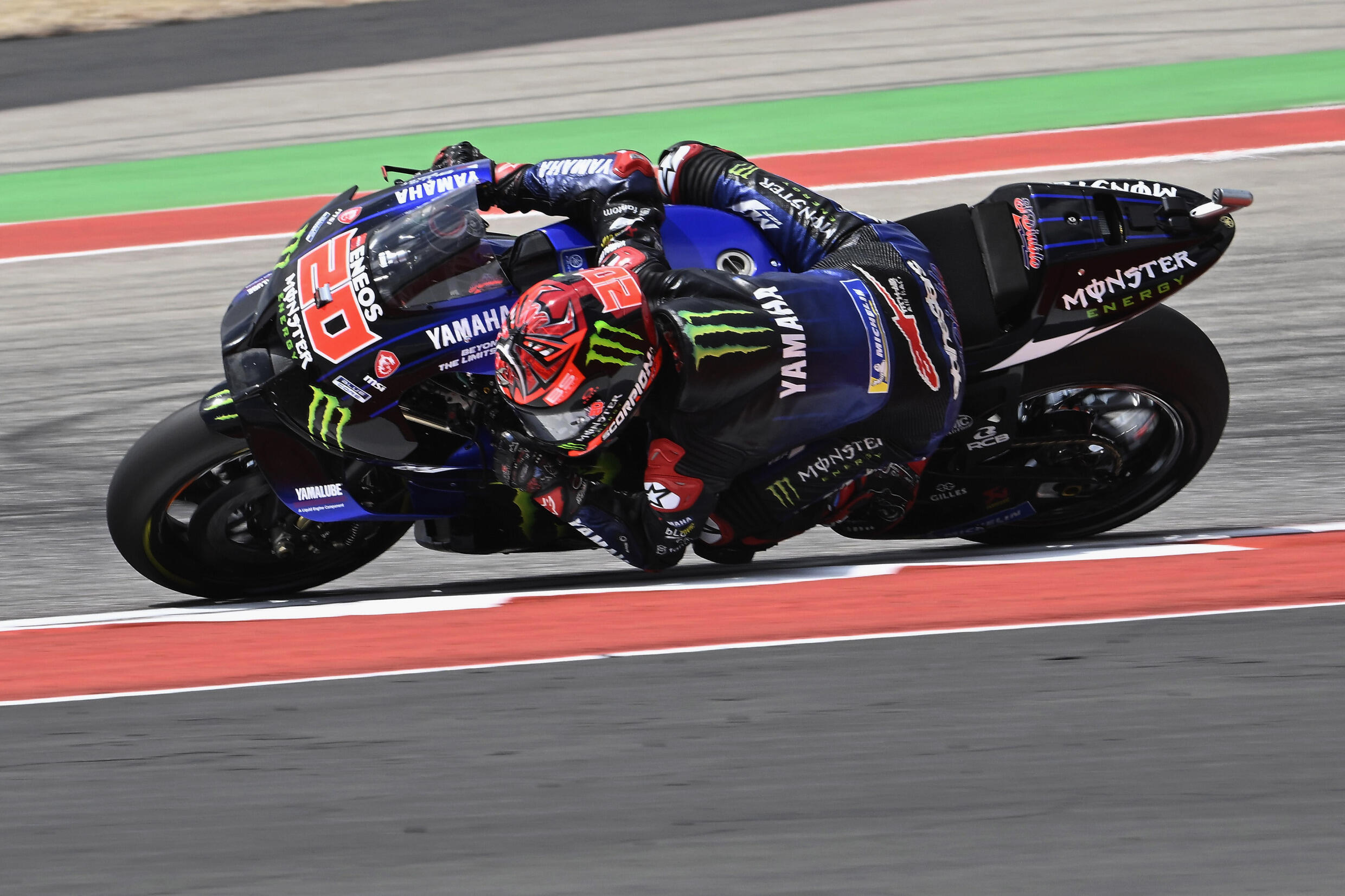 Fabio Quartararo en la Yamaha M1 el 10 de abril en Austin, Texas, EE. UU.