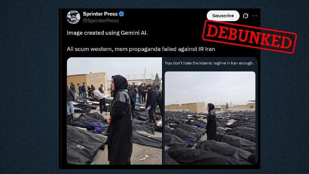 イランでのデモ参加者の虐殺を否定するためにAIが生成した画像がどのように使用されているのか