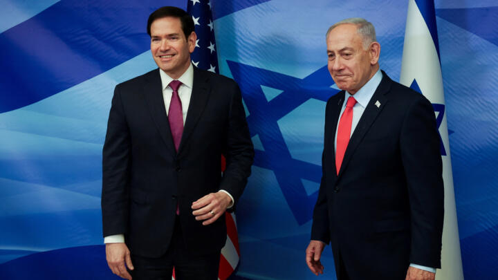 US Secretary of State Marco Rubio meets Israeli Prime Minister Benjamin Netanyahu at the Prime Minister's Office in Jerusalem on October 23, 2025. 