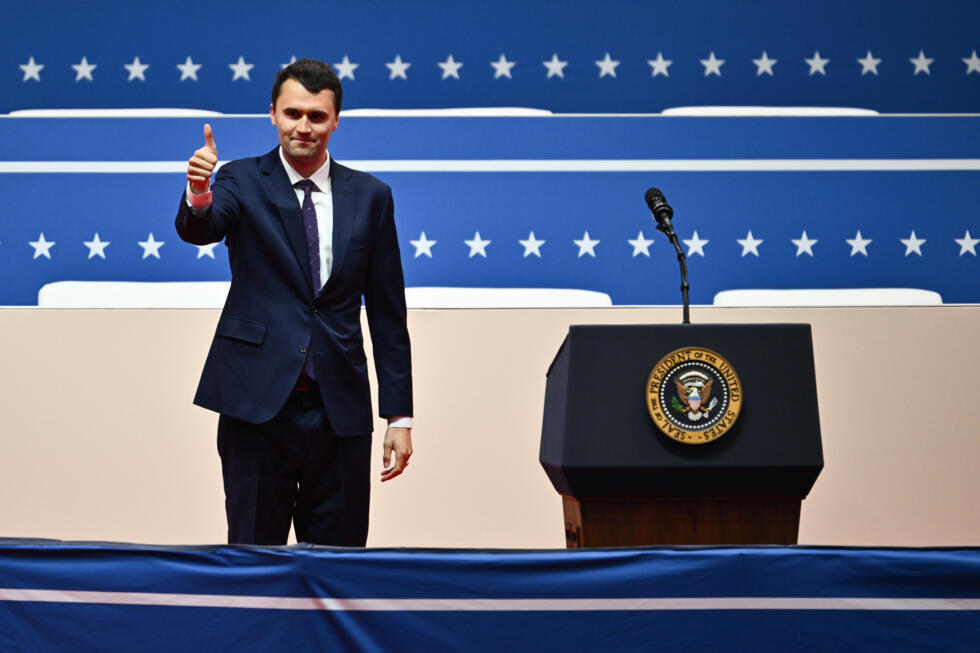 L'influenceur américain Charlie Kirk à Washington, aux Etats-Unis, le 20 janvier 2025