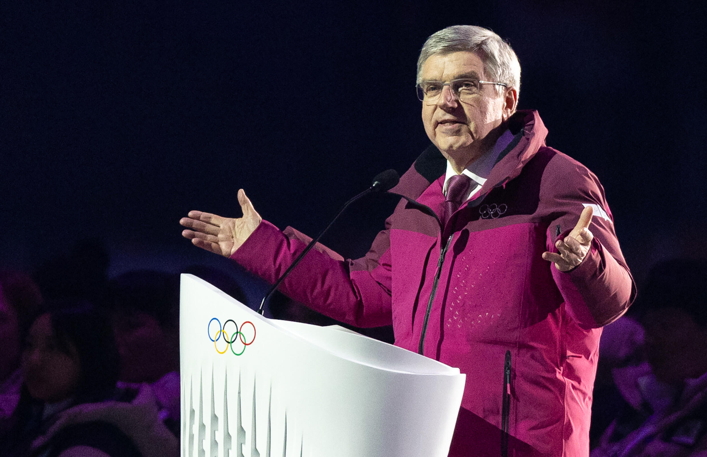 Thomas Bach, President of the International Olympic Committee, delivers a speech during the opening ceremony of the Gangwon 2024 Winter Youth Olympic Games in Gangwon, South Korea, January 19, 2024.