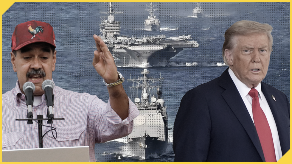 Los gobiernos de Nicolás Maduro (izquierda) y Donald Trump (derecha) se mantienen enfrentados con acusaciones cruzadas y amenazas militares. Un video falso en redes sociales, anuncia registrar el supuesto el envío de barcos estadounidenses hacia las costas venezolanas.