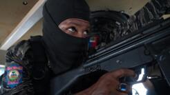 The Haitian anti-gang unit UTAG on patrol in the centre of Port-au-Prince