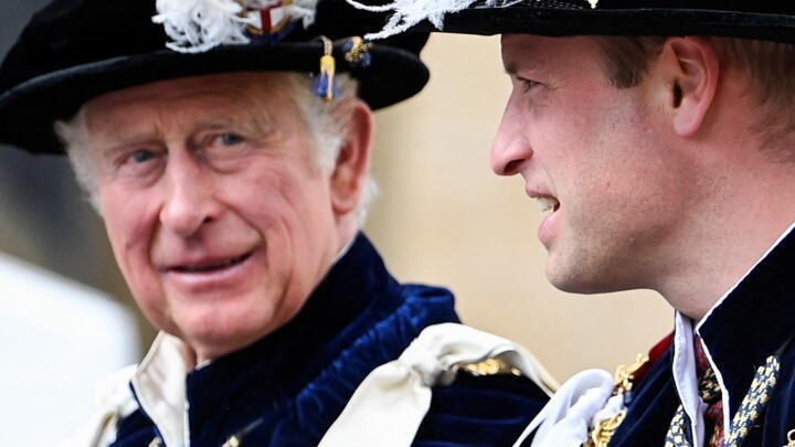 King Charles III (a Prince at the time) and his son William, June 13, 2022, at Windsor Castle.