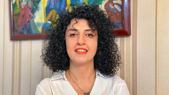 An undated and unlocated photograph of Iranian human rights activist Narges Mohammadi