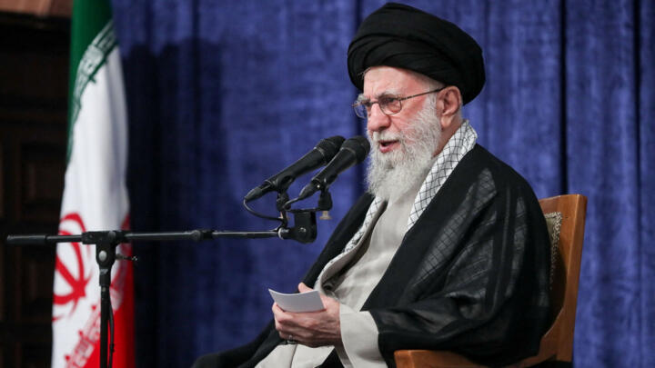 Iran's Supreme Leader Ayatollah Ali Khamenei speaks during a meeting in Tehran, Iran, on August 24, 2025. 