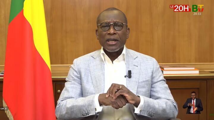 Benin President Patrice Talon speaks on state television following the coup bid.