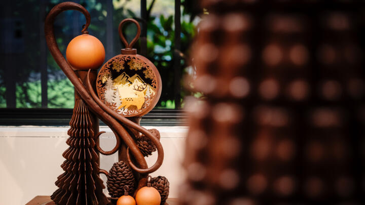 A chocolate creation by pastry chef Laurent Duchene at the Paris auction