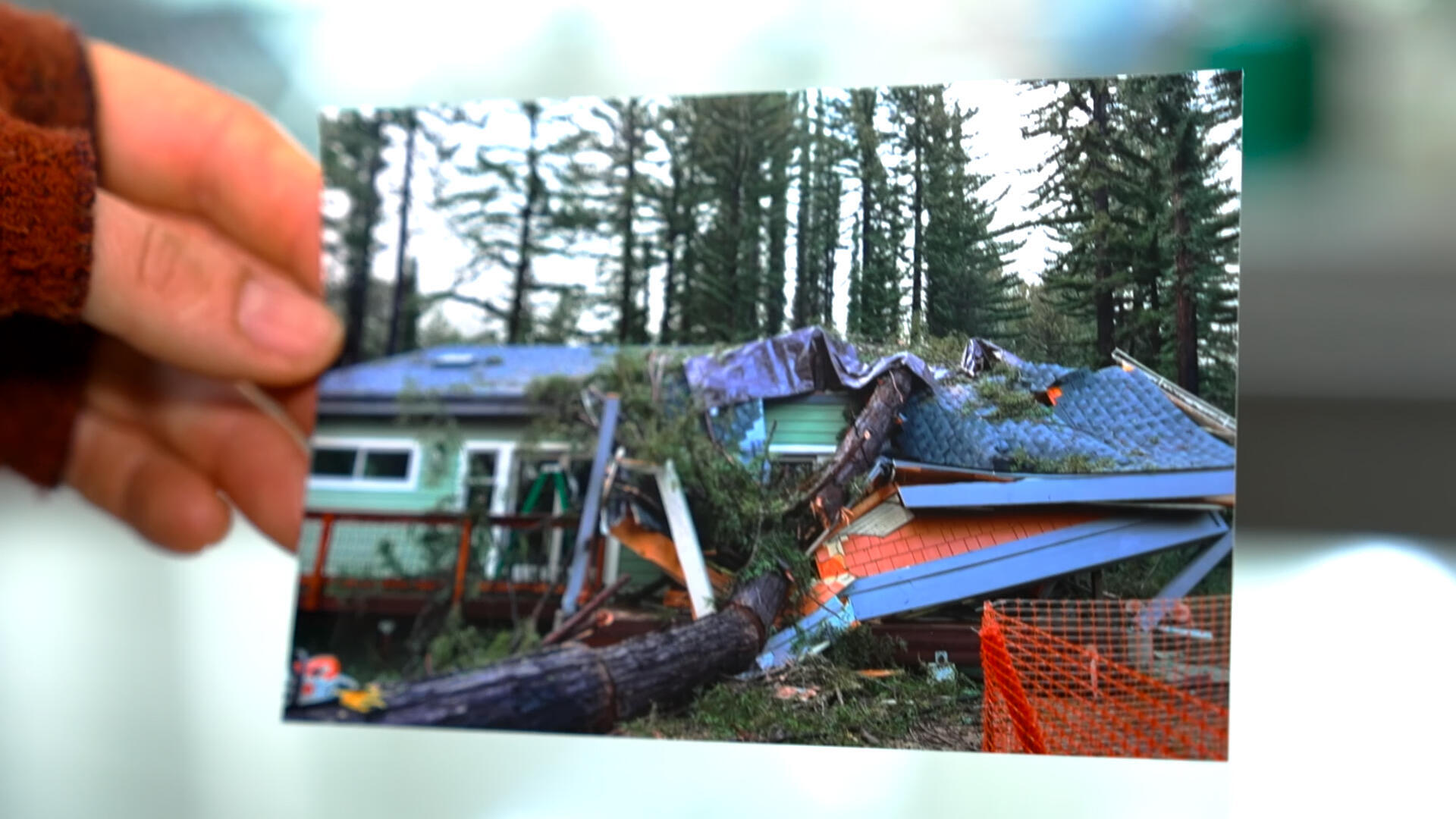 Apenas unos días antes de que los Phleger se mudaran de nuevo a su casa, reconstruida después de un incendio forestal en 2020, el tronco de un árbol aún ennegrecido se estrelló contra su techo
