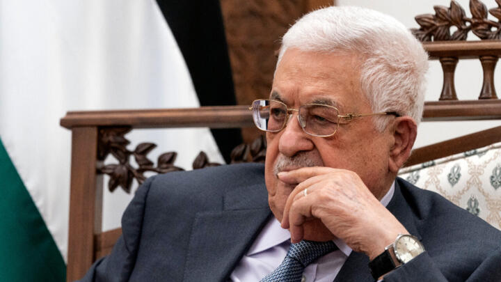 File photo: Palestinian Authority President Mahmud Abbas gives a joint statement with the US secretary of state, May 25, 2021 at the Palestinian Authority headquarters in the West Bank city of Ramallah.