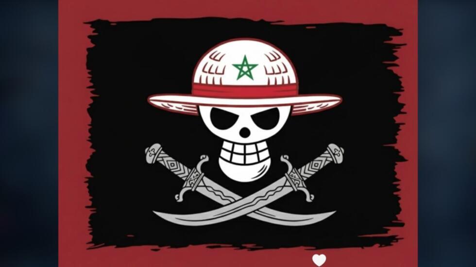 A Moroccan social media user added the green star from their country’s flag to create this version of Luffy’s flag.