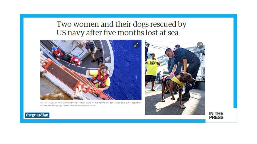 US navy recues two women lost at sea for five months In the press