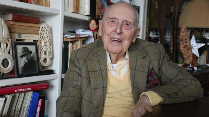 Daniel Cordier in his apartment in Cannes, France in December 2017.