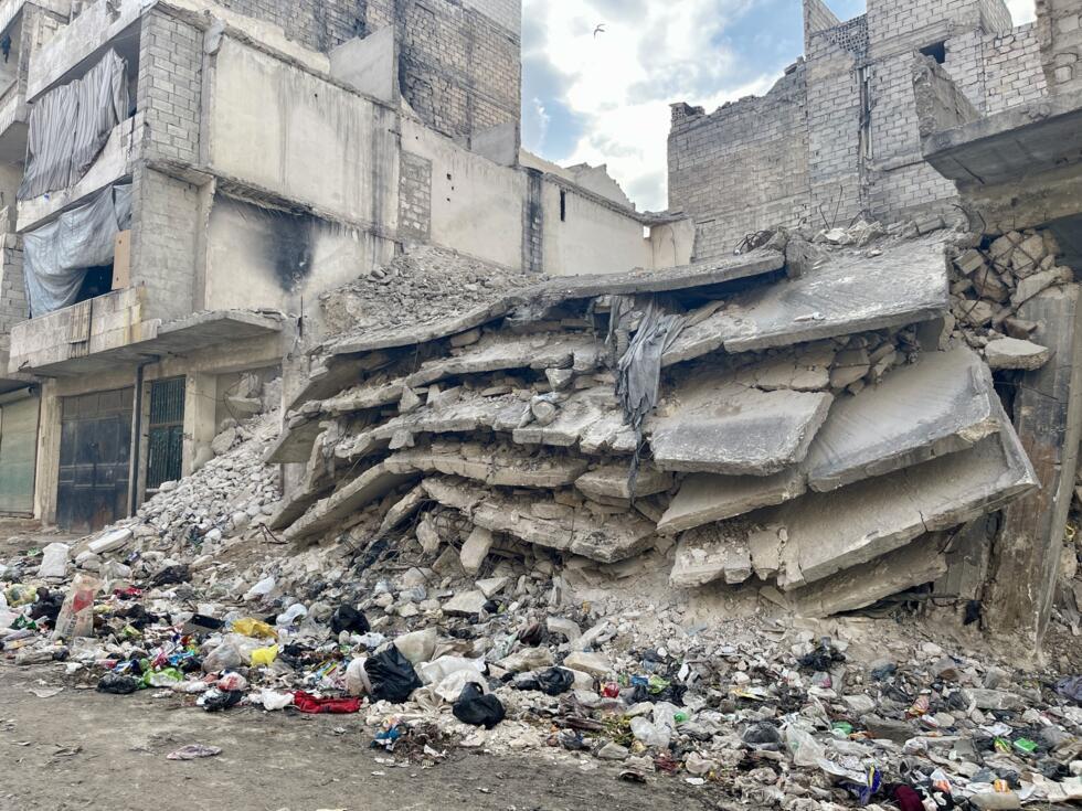 A destroyed building in Aleppo.