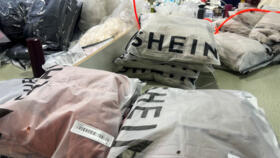 Packs of clothing are pictured at a garment factory for Shein in Guangzhou, Guangdong province, China April 1, 2025.