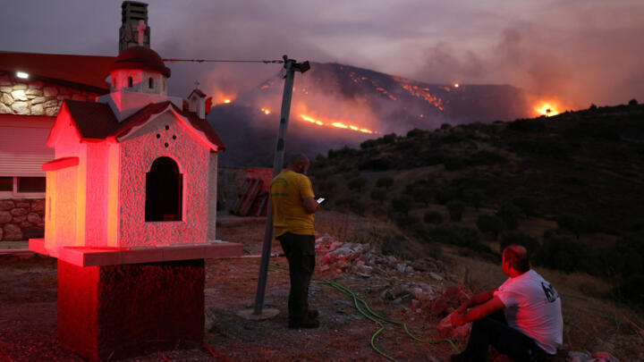 Wildfire burns in Keratea, near Athens