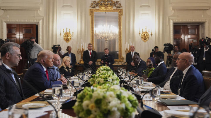 US President Donald Trump speaks to Senegalese President Bassirou Diomaye Faye, Liberian President Joseph Nyuma Boakai, Bissau-Guinean President Umaro Sissoco Embalo,  Mauritanian President Mohamed Ou