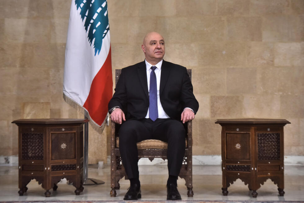 Le nouveau président libanais Joseph Aoun au palais présidentiel de Baabda, à l'est de Beyrouth, le 9 janvier 2025