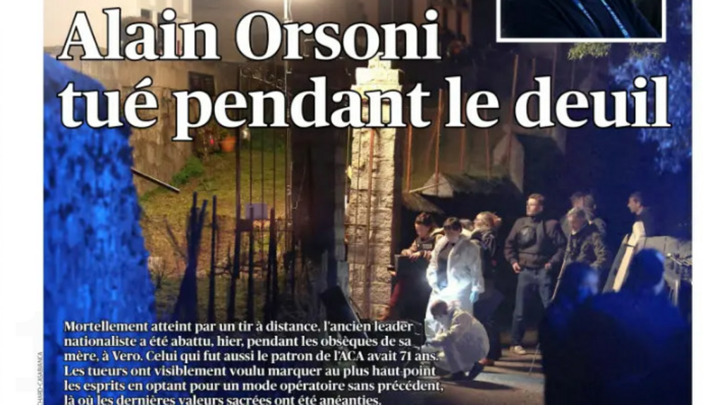 Assassinat d'Alain Orsoni: "Ce qu'on tolère devient ce qui nous définit"