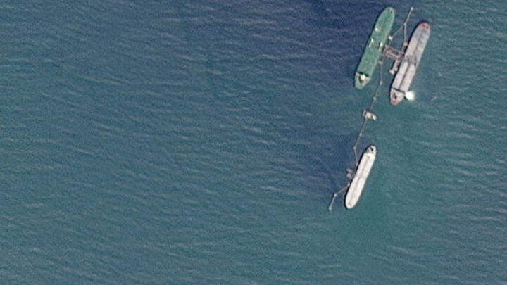 FILE PHOTO: A satellite image shows the very large crude carrier (VLCC) Skipper, which British maritime risk management group Vanguard said was believed to have been seized on December 10.