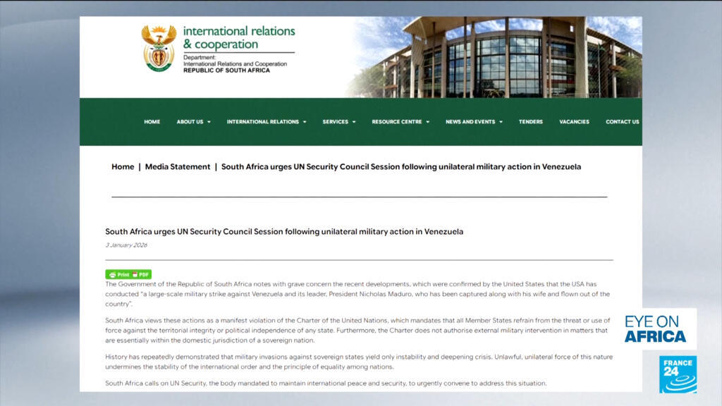 Ramaphosa opposes US military operation that toppled Venezuelan leader Maduro