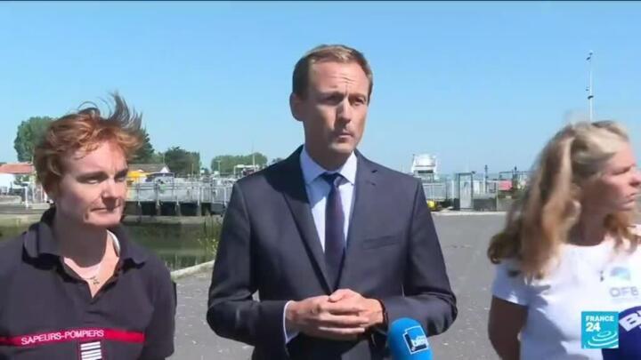 Stranded whale euthanized after removal from French river