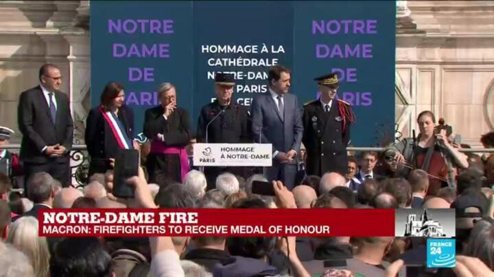 Notre-Dame fire: ceremony in honour of firefighters starts with Bach cello suite