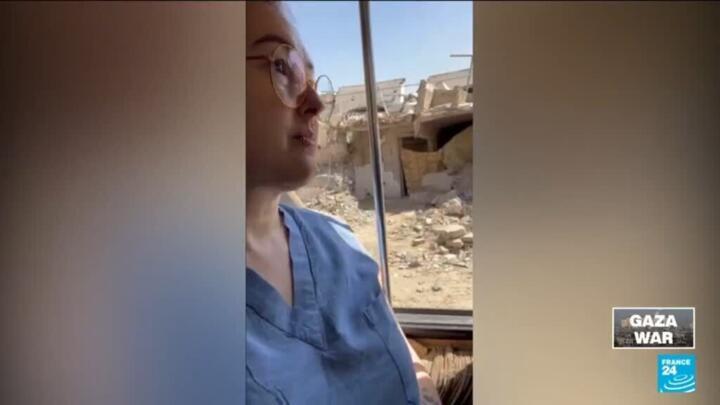 An American nurse in Gaza City films a hospital's collapse as Israeli forces surround it