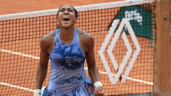 US Coco Gauff celebrates after winning her women's singles final match against Belarus' Aryna Sabalenka on day 14 of the French Open tennis tournament at the Roland-Garros Paris on June 7, 2025.