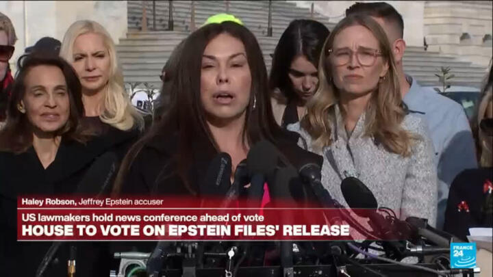 US Representatives hold press conference with survivors of Epstein's abuses