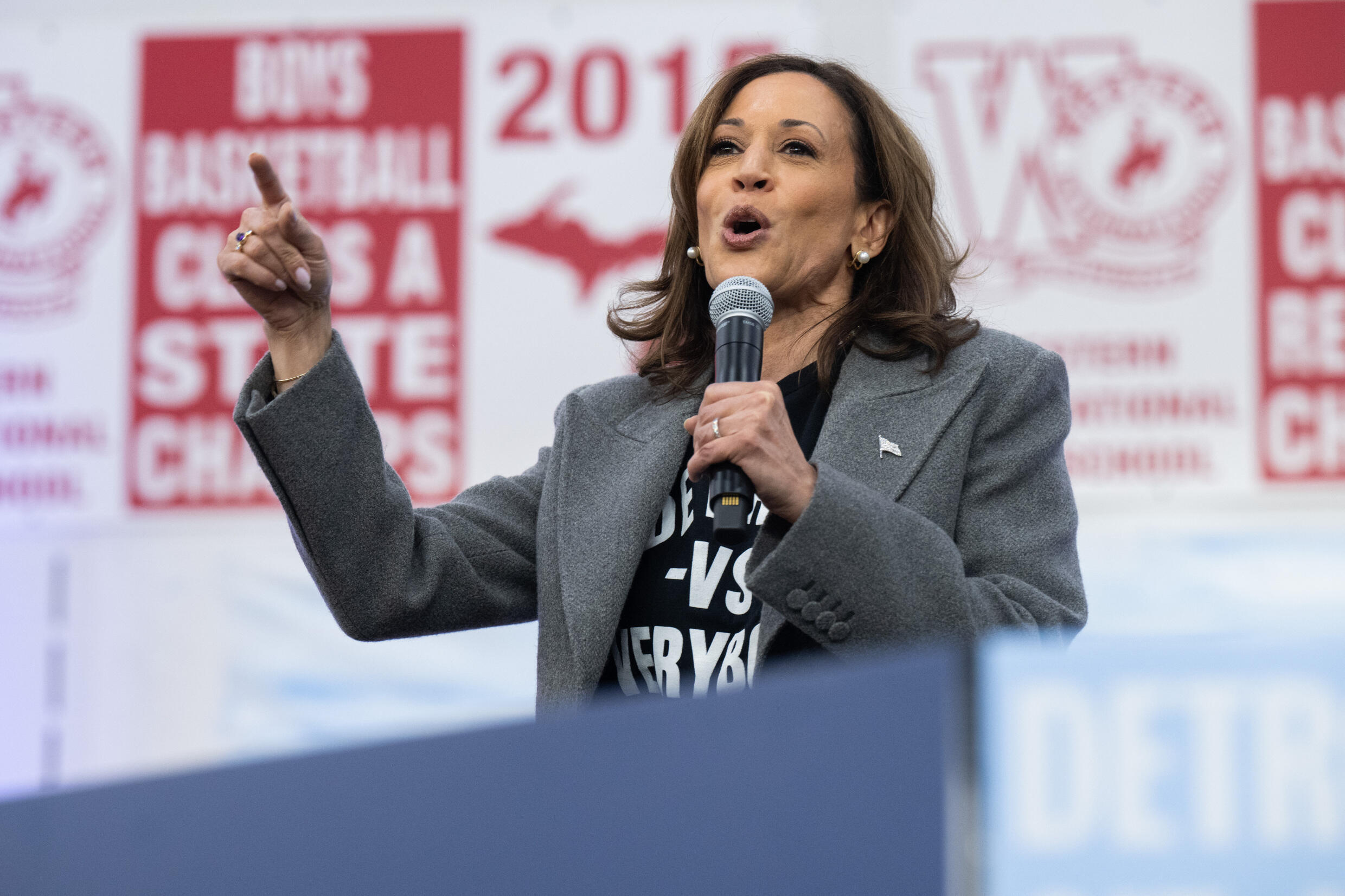 La vice-présidente Kamala Harris à Detroit, dans le Michigan, le 19 octobre 2024.