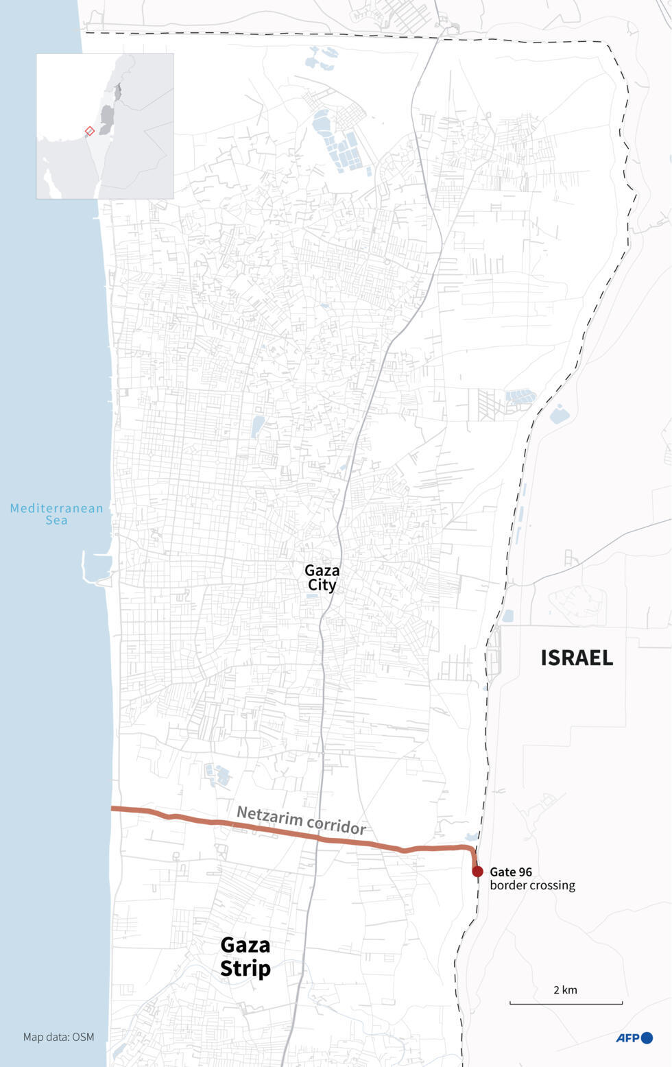 A map of the Northern Gaza Strip.