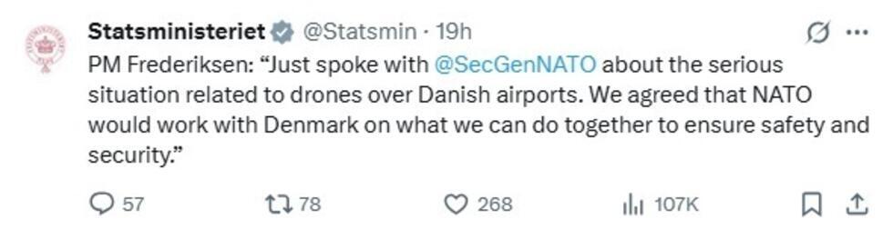 Danish Prime Minister's posts on X.