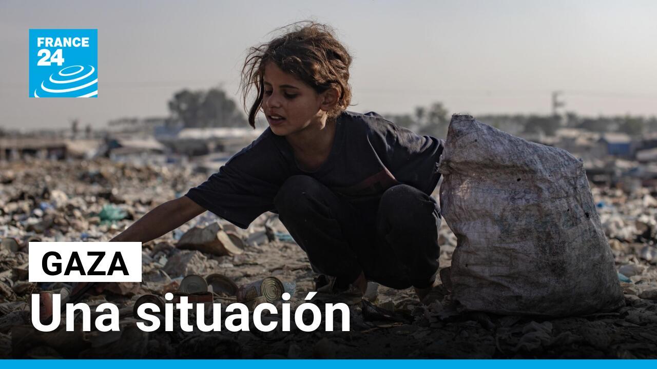 Los niños palestinos deben buscar entre la basura, en medio de la escasez de gas y combustible para cocinar en Gaza.