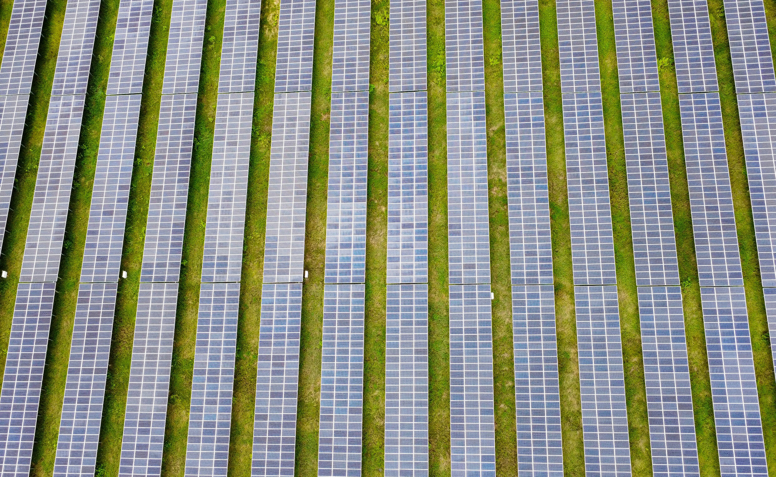 Cette vue aérienne montre des panneaux solaires à la centrale solaire de Sao Mai dans la province d'An Giang, au Vietnam