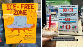 Businesses across Chicago are posting signs to publicly bar entry to federal ICE agents.