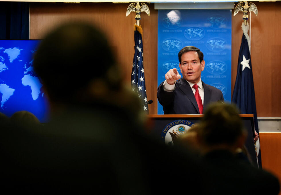 El secretario de Estado de Estados Unidos, Marco Rubio, ofrece su conferencia de prensa de fin de año en el Departamento de Estado en Washington, DC, Estados Unidos, el 19 de diciembre de 2025.