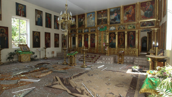 This handout photograph provided by the Dnipropetrovsk Regional Military Administration on June 24, 2025, shows a damaged church building following a missile strike in the Ukrainian city of Dnipro, am