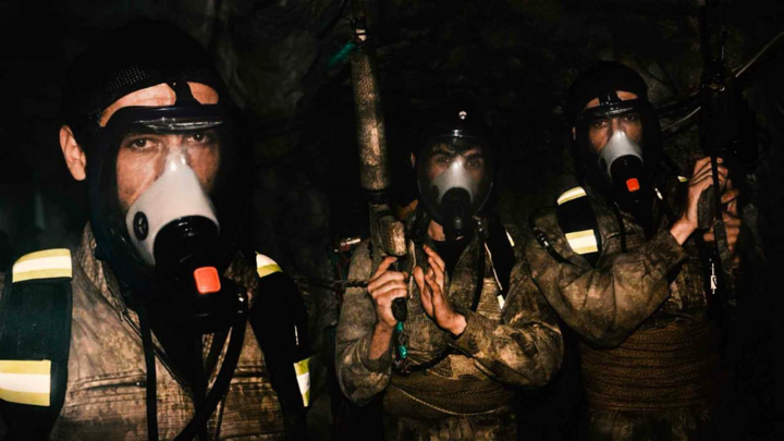 PKK militants pictured in the tunnels from which they organised actions against the Turkish army in Iraqi Kurdistan.